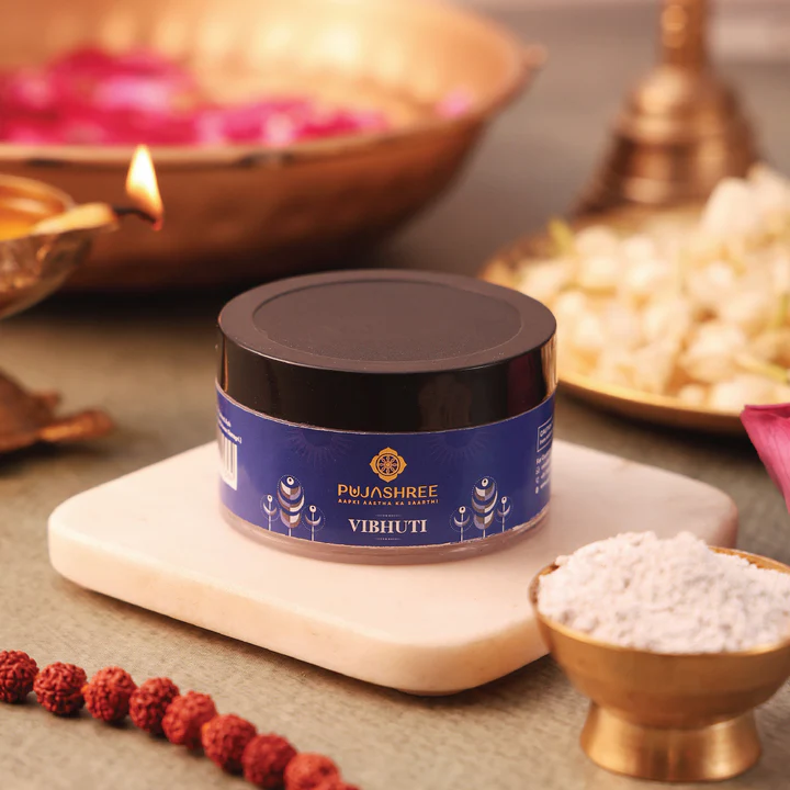 Pujashree Vibhuti 50 g (Sacred Ash/Bhasm) - for Pooja, Forehead & Spiritual Protection