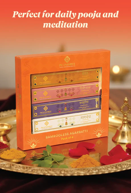 Pujashree Bambooless Agarbatti (Pack of 4) - Pure Aroma for Pooja & Peace