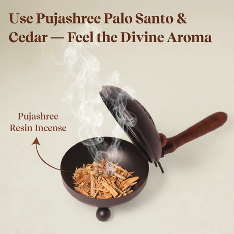 Resin Burner with Wooden Handle Black - Image 2