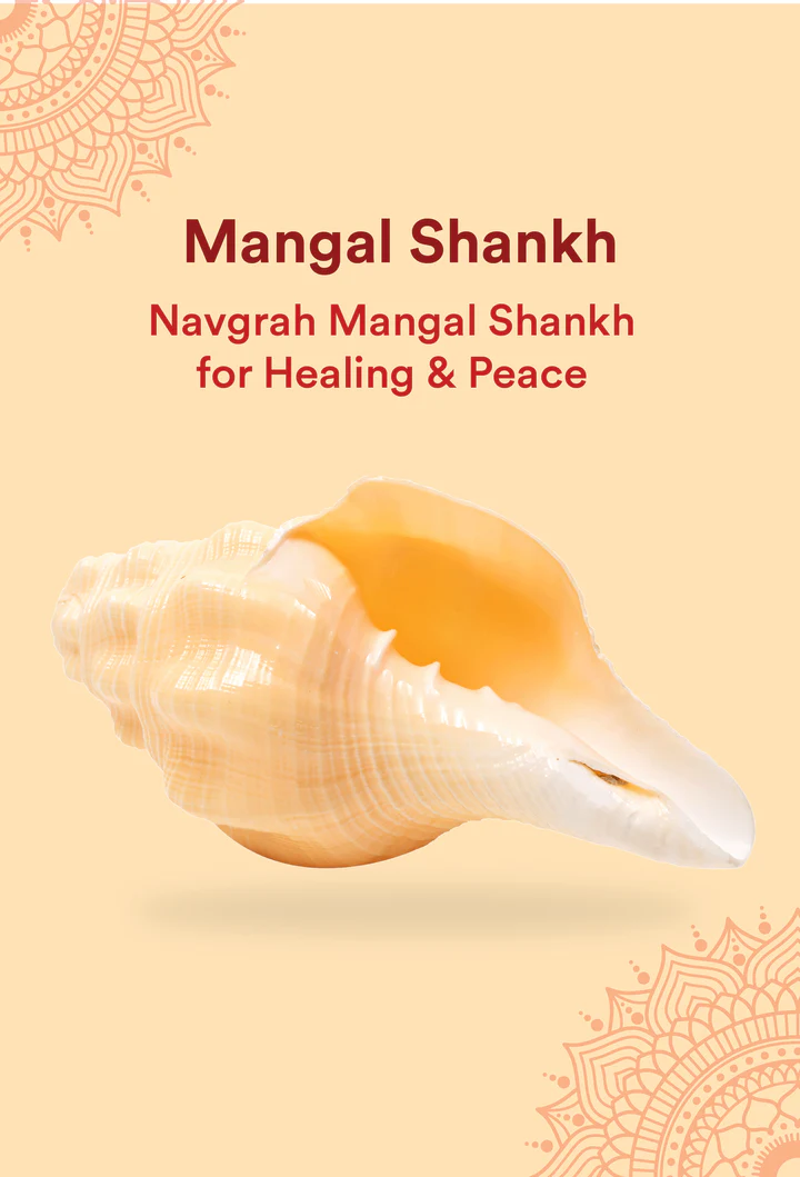 Mangal Shankh 1 Pc | Navagraha Shankh | Helps Invoke Planetary Blessings | Attracts Courage & Confidence