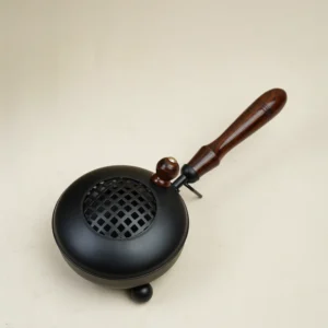 Resin Burner with Wooden Handle Black