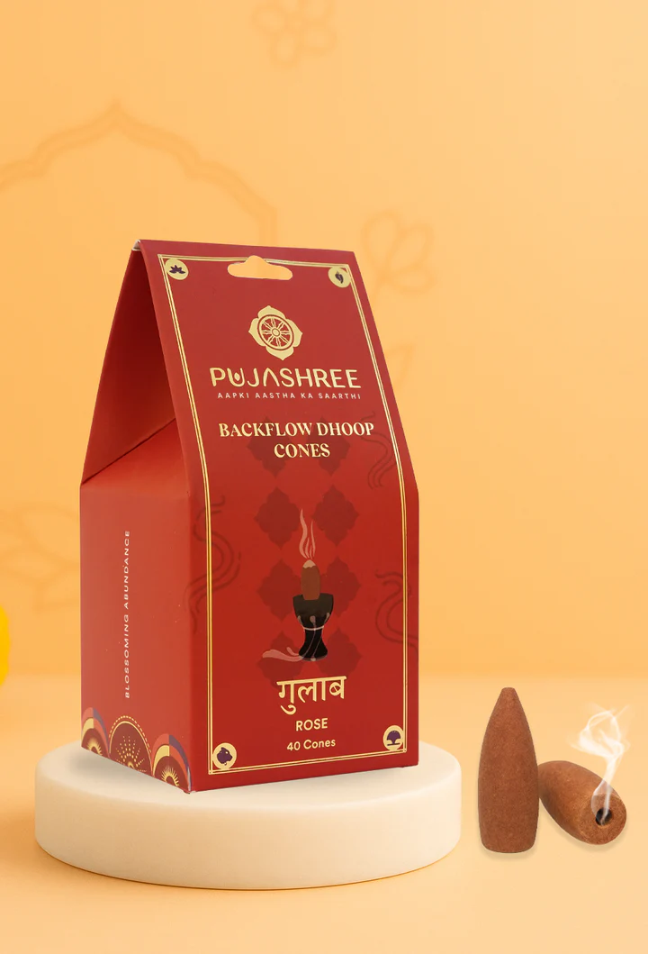 Rose Backflow Dhoop Cones (40 pcs)