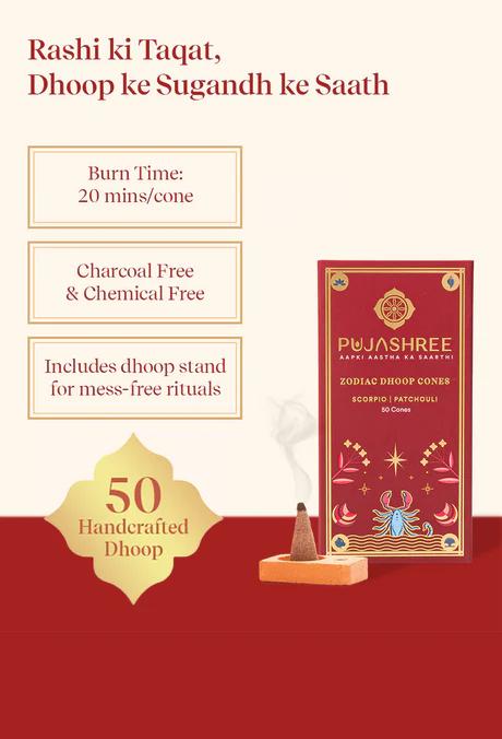 Scorpio Zodiac Dhoop Cones 50 pcs -Patchouli - Image 2