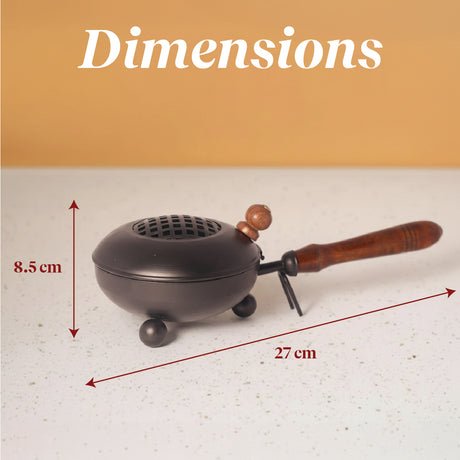 Resin Burner with Wooden Handle Black - Image 5