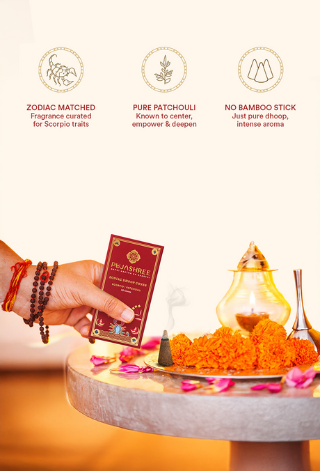Scorpio Zodiac Dhoop Cones 50 pcs -Patchouli - Image 11