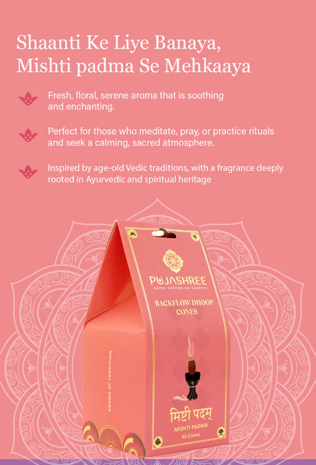Mishti Padma Back Flow Dhoop Cones 40 pcs - Image 5