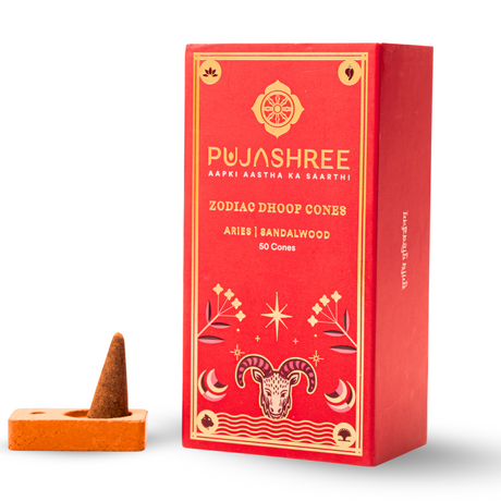 Aries Zodiac Dhoop Cones 50 pcs - Sandalwood - Image 3