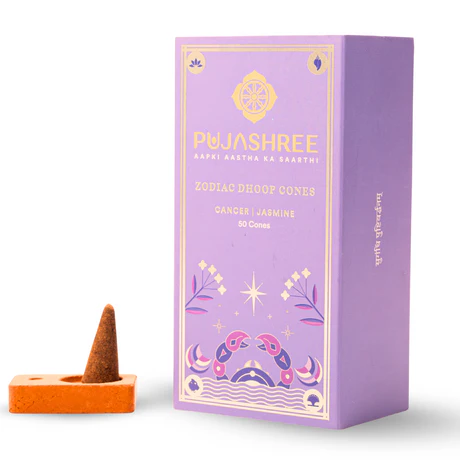 Cancer Zodiac Dhoop Cones 50 pcs- Jasmine - Image 3