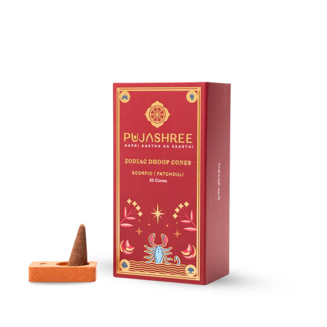 Scorpio Zodiac Dhoop Cones 50 pcs -Patchouli - Image 3