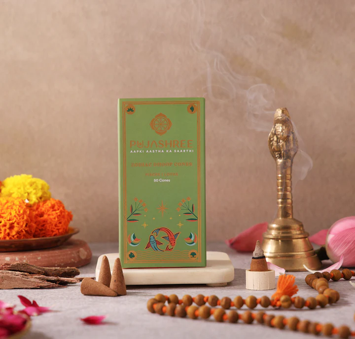 Pisces Zodiac Dhoop Cones 50 pcs - Lotus