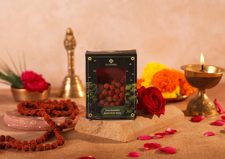 Panchmukhi Rudraksha Mala - Medium (12 MM)