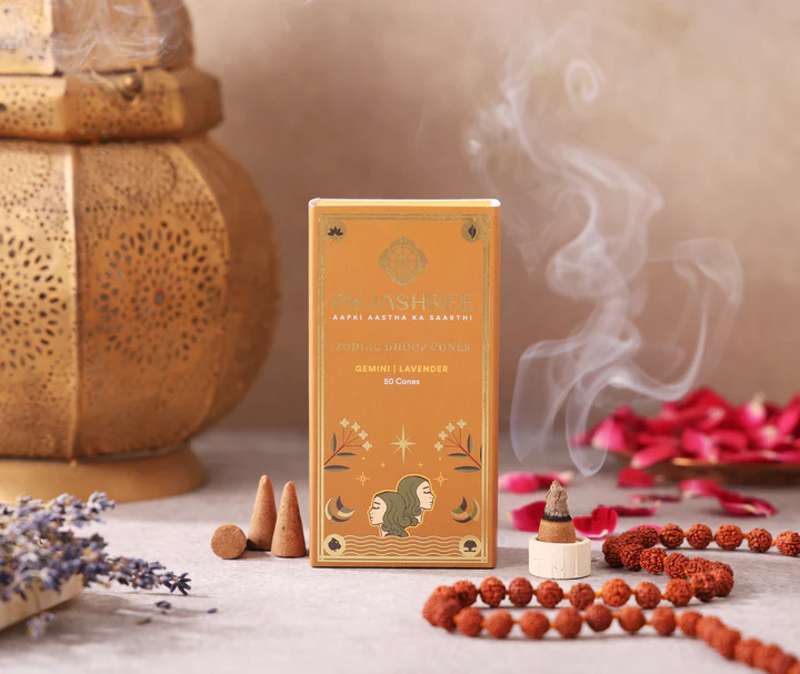 Gemini Zodiac Dhoop Cones 50 pcs - Lavender