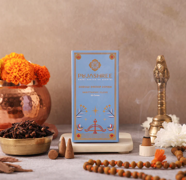 Sagittarius Zodiac Dhoop Cones 50 pcs - Clove