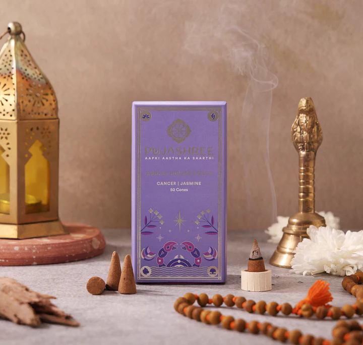 Cancer Zodiac Dhoop Cones 50 pcs- Jasmine