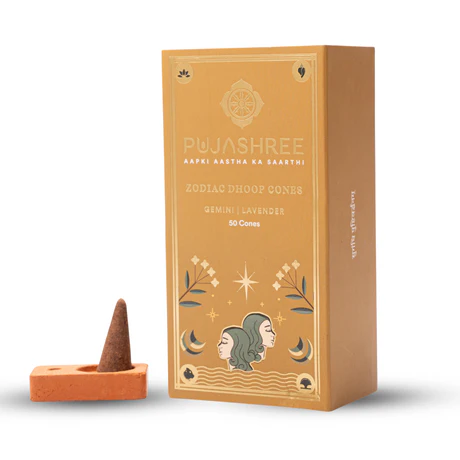 Gemini Zodiac Dhoop Cones 50 pcs - Lavender - Image 7