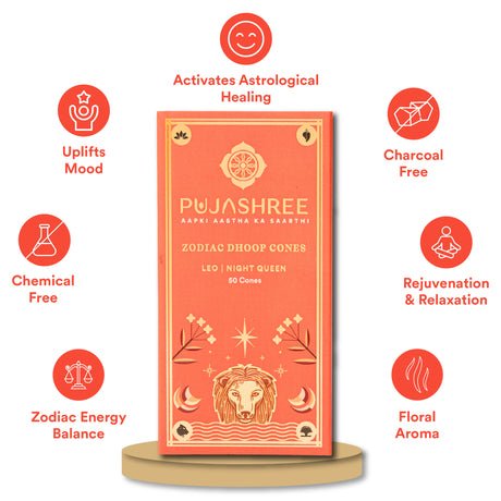Leo Zodiac Dhoop Cones 50 pcs - Night Queen - Image 5