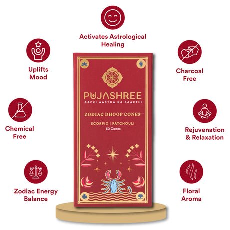 Scorpio Zodiac Dhoop Cones 50 pcs -Patchouli - Image 7