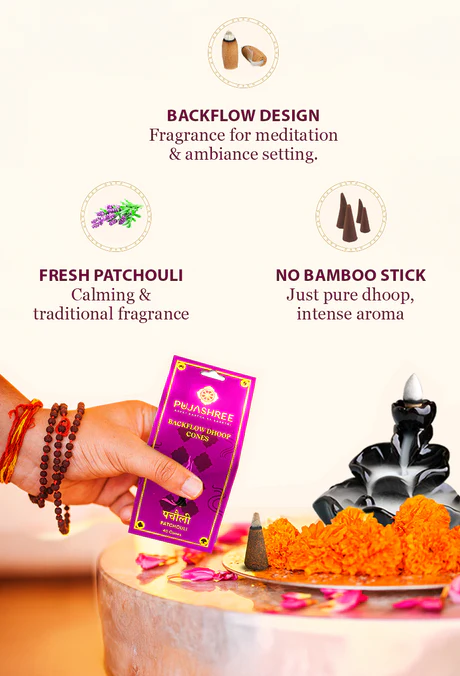 Patchouli Back Flow Dhoop Cones 40 pcs - Image 4