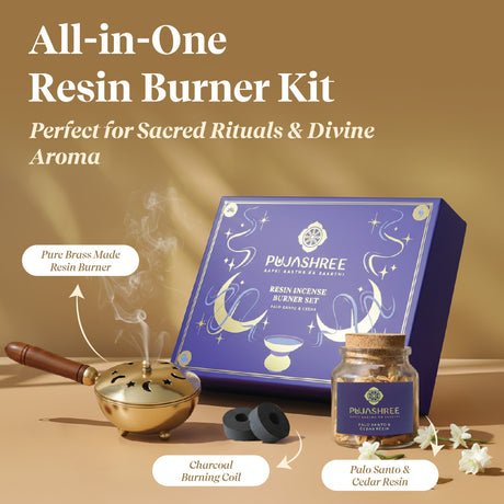 Pujashree Resin Burner Set – Healing Aroma for Purity & Positivity - Image 2