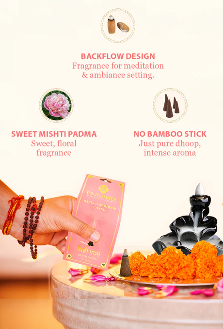 Mishti Padma Back Flow Dhoop Cones 40 pcs - Image 4