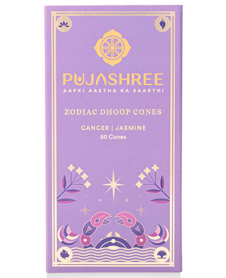 Cancer Zodiac Dhoop Cones 50 pcs- Jasmine - Image 7