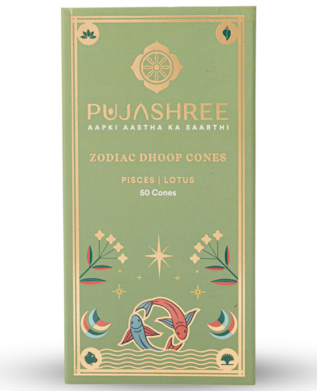 Pisces Zodiac Dhoop Cones 50 pcs - Lotus - Image 8